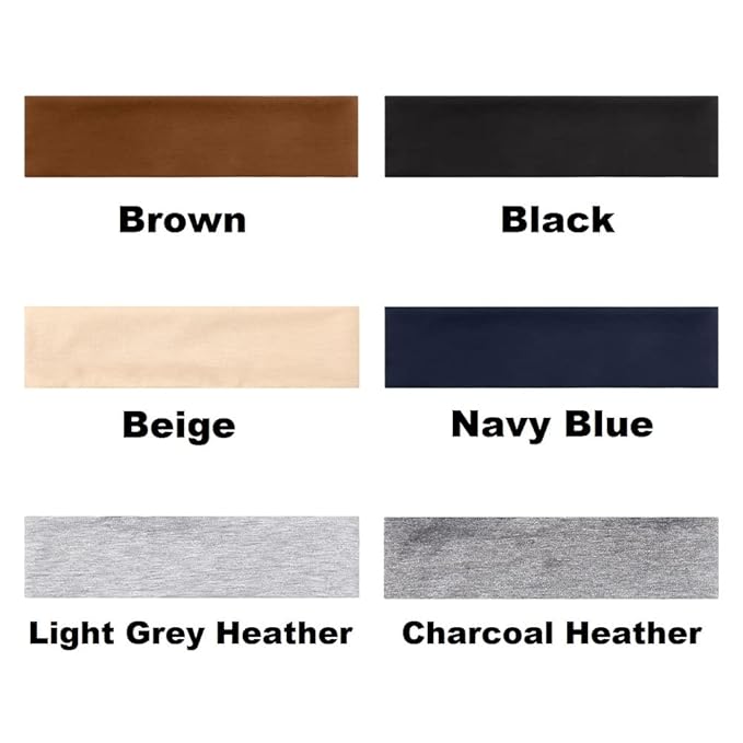TERSE Headbands for Women Short Hair Non Slip Elastic Sweat Hairbands Soft Fabric Hair Bands Workout Yoga Running Sport Thin Hairwrap for Girls