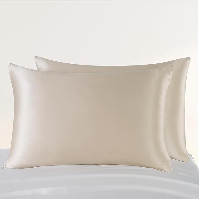 ZIMASILK Upgraded 100% 6A Grade Pure Mulberry Silk Pillowcase for Hair and Skin Silk Pillow Cases with Reinforced Hidden Zipper, More Soft & Durable, Gift Box (King 20"x36" Beige)