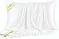 Silk Pillow Cases Queen - 6A Luxury 100% Mulberry Silk Pillowcase for Hair and Skin - Anti-Wrinkle, Cooling & Smooth, Hidden Zipper - Pillowcases for Sleeping Women, White