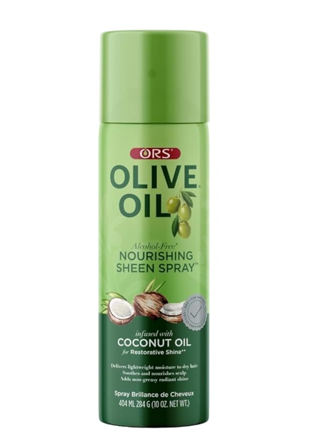 ORS Olive Oil Nourishing Sheen Spray infused with Coconut Oil 10 Ounces (Pack of 4)