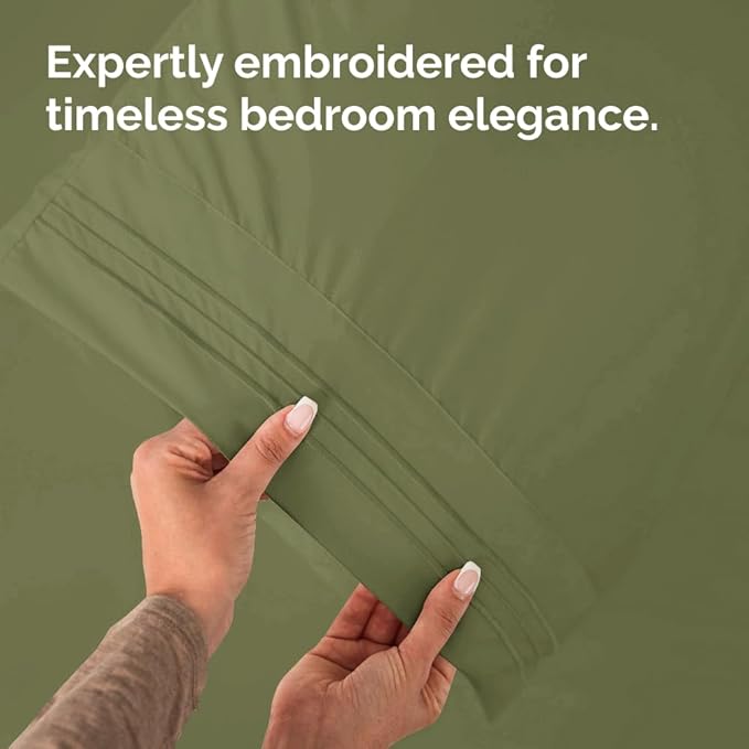 Queen Pillow Cases Set of 2 - Ultra Soft Hotel Quality Pillowcase Covers - Comfy, Cozy & Wrinkle Free - Shrink, Stain & Fade Resistant - Machine Washable Pillow Protectors - 2 Piece Set - Sage Green