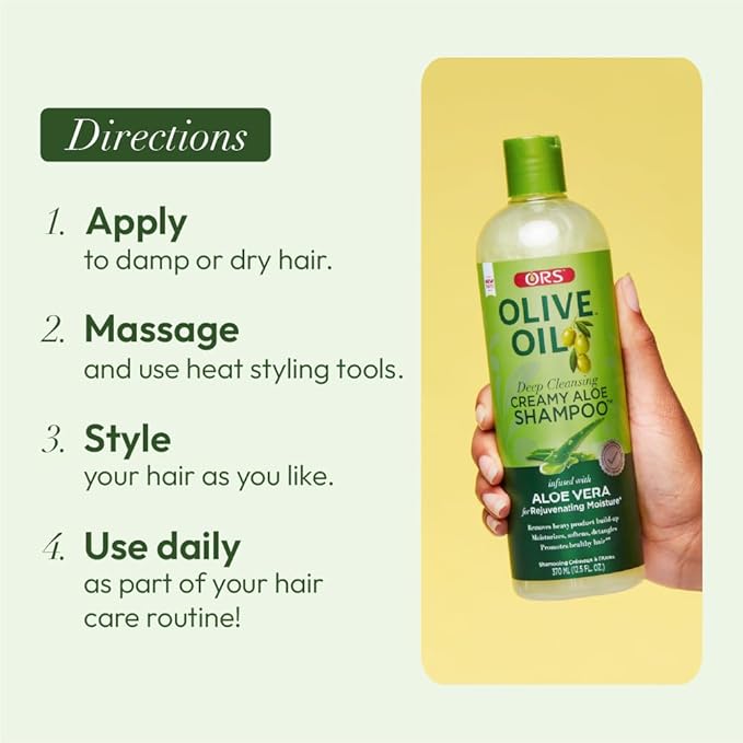 ORS Olive Oil Moisture Restore Creamy Aloe Shampoo Infused with Aleo Vera 12.5 Ounce (Pack of 4)