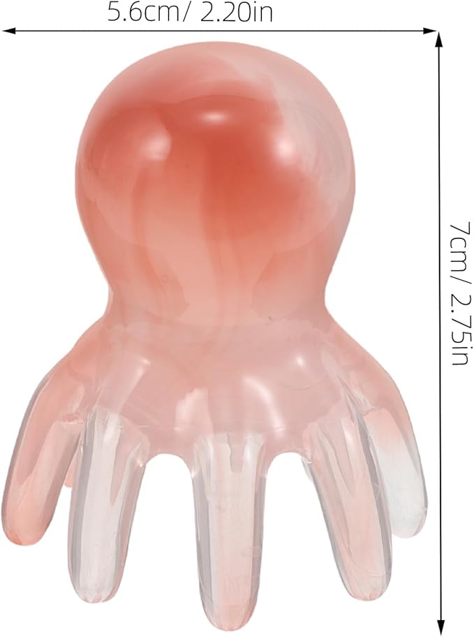 Mikinona Octopus Scalp Massager Comb 2Pcs, Manual Meridian Scalp Scrubber Claw Acupressure Tool for Head, Neck, and Back Massage, Pink Hair Care and Relaxation Device