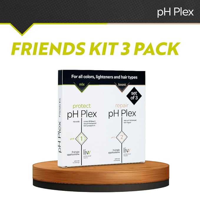 LIW pH Plex Steps 1&2 Protect & Repair Hair Care Treatment - Use with Home Hair Color & Bleach Products - Salon Quality Professional Results at Home - Friends Kit (3 Sachets of Steps 1 & 2)