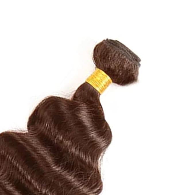 Brown Deep Wave Bundles Human Hair Color 4 Single Bundle 16 Inch Unprocessed Peruvian Virgin Remy Hair Extensions Niegmeag Color 4 Deep Wave Bundles