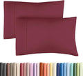 King Pillow Cases - 2 Pack - Super Soft Pillowcase Covers - Envelope Enclosure - Hotel Quality Pillow Protectors - Wrinkle Free, Shrink and Stain Resistant - Machine Washable - 20" x 40" (Burgundy)