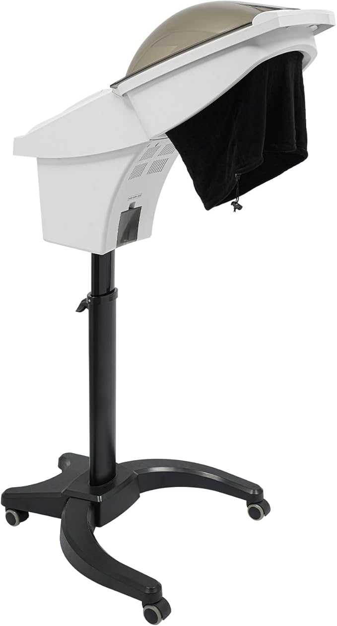 Salon Hair Steamer, 700W 7 Color Light Professional O3 Ozone Salon Micro Mister Height Adjust Hair Hairdressing Color Processor Machine HairTreatment Machine (White)