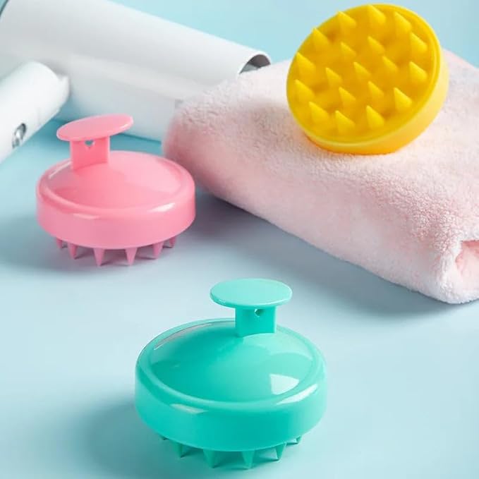 Silicone Scalp Massager for Hair Growth – Shampoo Brush for Shower, Dandruff & Dry Scalp Relief – Soft Silicone Hair Scrubber Black