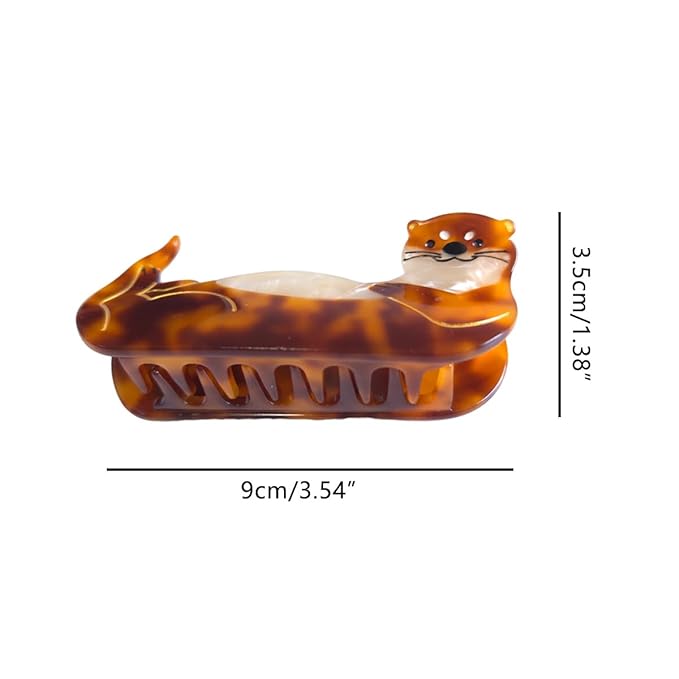Novelty Aquatic Animals Hair Clips,Sea Otter Hair Clip,Cellulose Acetate Hair Clips,Big Claw Clips for Women