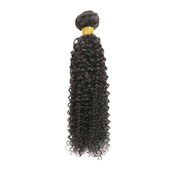 Single Bundle 16 Inch Color 1B Kinky Curly Bundles Double Weft Natural Black Kinky Curly Hair Weave Unprocessed Brazilian Virgin Remy Hair Extensions