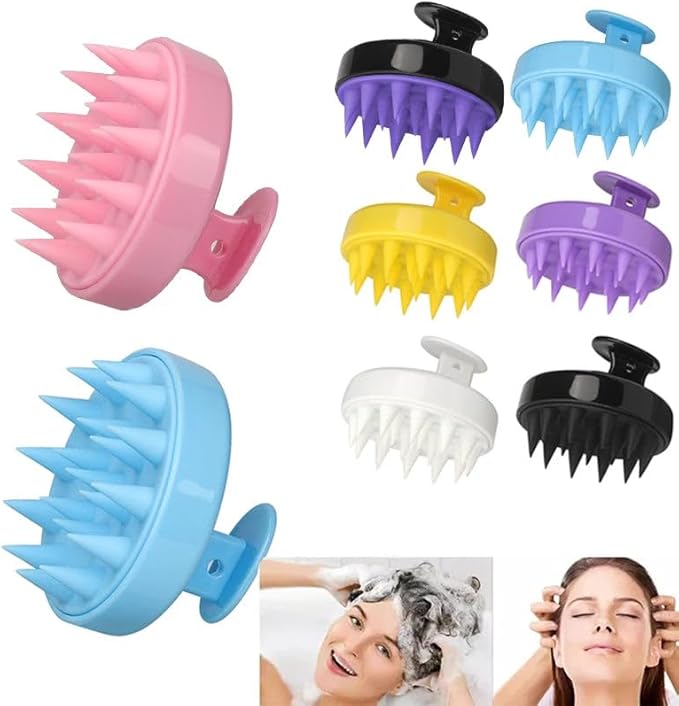 Silicone Scalp Massager for Hair Growth – Shampoo Brush for Shower, Dandruff & Dry Scalp Relief – Soft Silicone Hair Scrubber Pink
