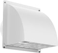 5 Inch Dryer Wall Vent Cover, HG Power Metal Wall Vent Cap Outside with Removable Screen & Cushioned Non-Return Flap for Home Wall, Air Condition, Range Hoods, Kitchen (White)