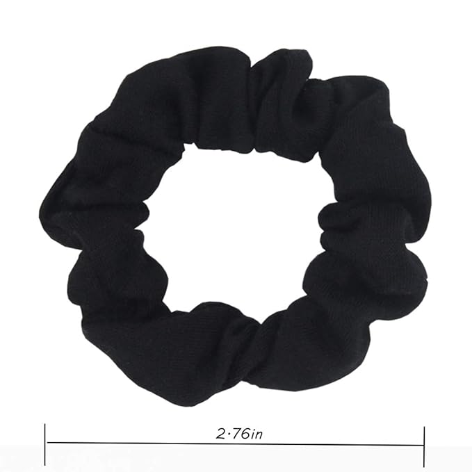 Cotton Hair Scrunchies Single Jersey Solid Color Ponytail Holders Elastic Hair Ties for Women Accessories 12pcs (Mint Green)