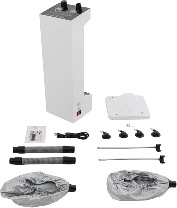 Nano Hair Steamer with 2 Vaporizing Caps, Professional Micro Mist Hair Processor with Rolling Wheels, 650W 110V Nano Hair Steamers Machine, Multifunctional Hair Steamer for Home Barber Shop (White)