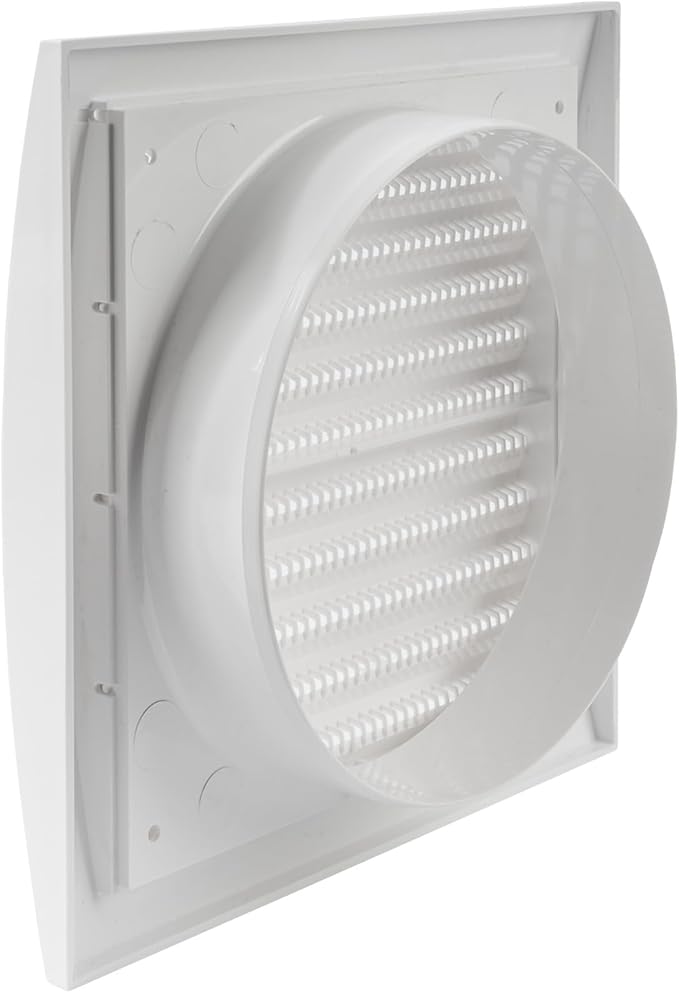Repa Market 6 Inch White Dryer Vent Hood/Duct Cover for Walls or Ceiling/ABS Plastic Louvered Air Grille with Built-in Mesh Screen/Exhaust and Dryer Vent Covers for Indoor & Outdoor Use
