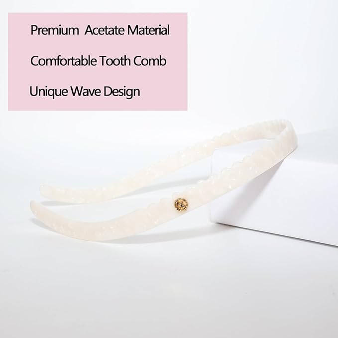 White Headband Designed for Eyewear,Flex No Pressure Comfortable Hair Band for Womens Sisters Girls Gifts