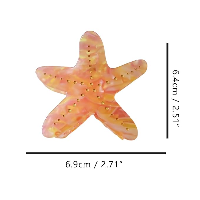 Starfish Claw Clip,Acetate Hair Clips,Small Claw Clips for Women
