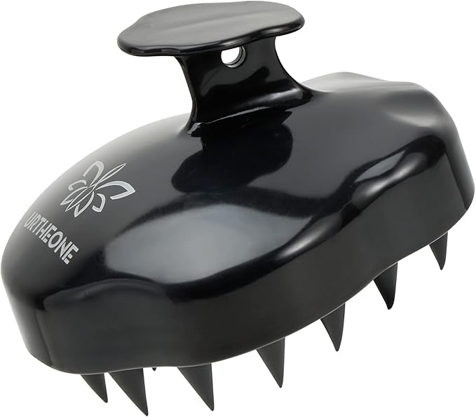 URTHEONE Scalp Massager Shampoo Brush, Soft Silicone Scrub Brush, Relax Scalp, Reduce Dandruff, Promote Hair Growth, Scalp Scrubber for Wet/Dry Hair, Shower Care Tool (Black)