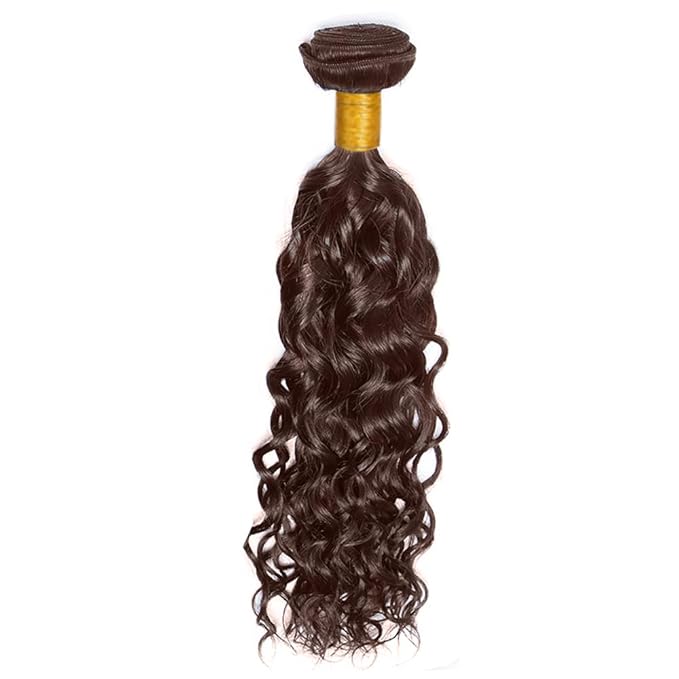 32 Inch Color 4 Bundles Human Hair Brown Water Wave Bundles Double Weft Chocolate Brown Wet and Wavy Bundle Hair Weave Niegmeag Brazilian Virgin Remy Hair Extensions 100g