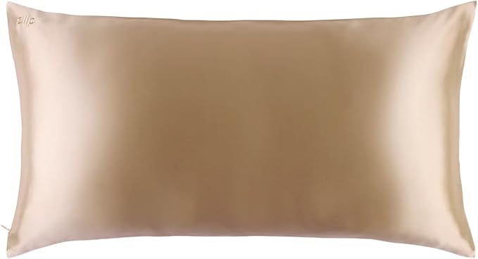 slip King Pure Silk Pillow Case - 100% Pure 22 Momme Mulberry Silk- King Size Standard Pillow Case -Anti-BedHead, Anti-Sleep Crease, Caramel (20" x 36")