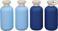 ASEVAT 6.7oz Airtight Plastic Travel Shampoo Bottles, Travel Shampoo and Conditioner Bottles Refillable, Empty Travel Size Shampoo Bottle, Hand Soap Dispenser for Vacation, Gym, Lotion（BlueNavy