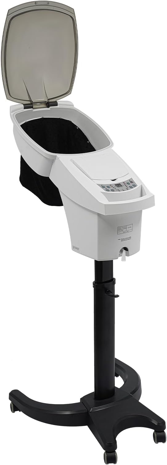 Ultrasonic Ozone Hair Steamer, 700W Micro Mist Ozone Hair Care Salon SPA Steamer Oil Treatment Machine, 7 Color Light Salon Styling Floor Hair Steamer Color Processor w/Adjustable Height (White)