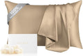 THXSILK Mulberry Silk Pillowcase for Hair and Skin, 100% Mulberry Silk Bed Pillowcase, Hypoallergenic Soft Breathable Both Sides Silk Pillow Case with Hidden Zipper, King Pillow Case 20"x36", Taupe