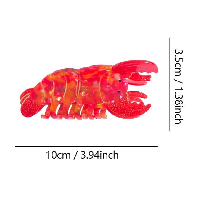 Cute Big Lobster Hair Clips,Novelty Acetate Ocean Big Lobster Claw Clip