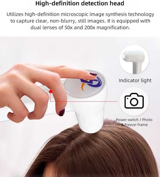 Professional Multifunctional Scalp Care Machine with High-Frequency Comb, Nano Mist Spray, HD Scalp Detector, Vibration Massage Brush & Microcurrent Massager for Salon and Home Use