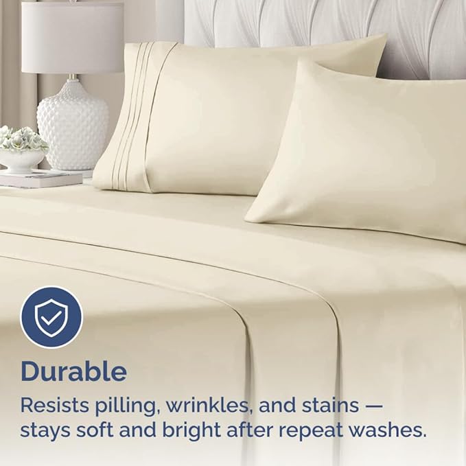 Queen Pillow Cases Set of 4 - Ultra Soft Hotel Quality Pillowcase Covers - Comfy, Cozy & Wrinkle Free - Shrinkage, Stain and Fade Resistant - Machine Washable Pillow Protectors - 4 Piece Set - Wheat