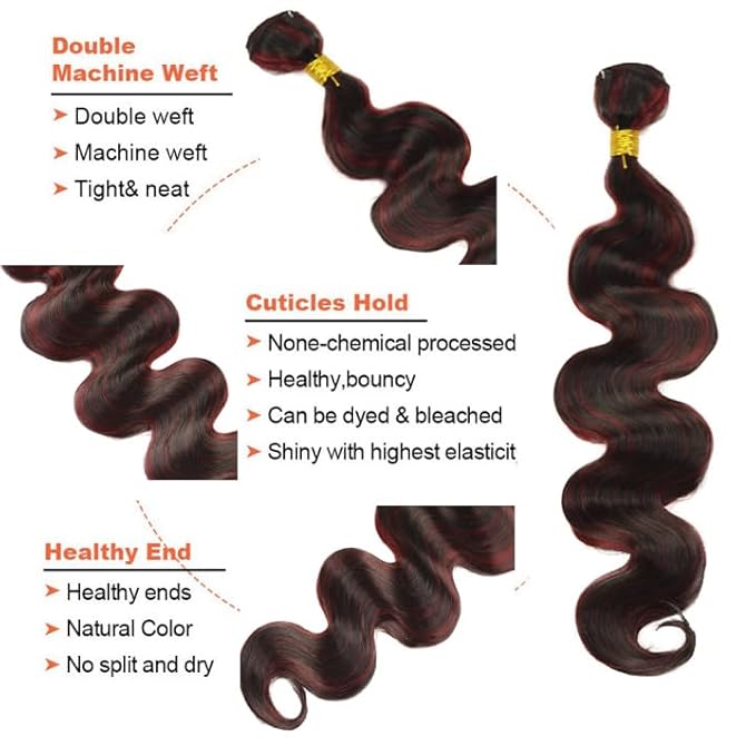 32 32 32 Inch P1B99j Body Wave Bundles Highlight Human Hair Bundles Peruvian Grade 8A Virgin Remy Hair Extensions Double Weft Real Hair Weave