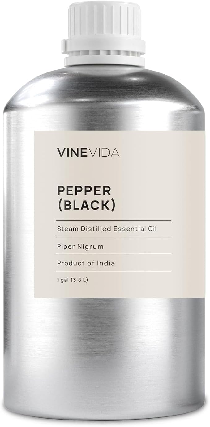 VINEVIDA Black Pepper Essential Oil - Gallon - 128 Fl Oz (3948.87 ml) - Undiluted - Natural - Cleansing - DIY Scents - Topical & Diffuser Use