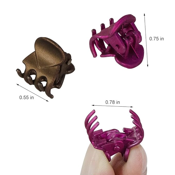 50 PCS Mini Hair Claw Clips， Bangs Strong Grip Multifunction Clamp Clips. (Matte color 2)