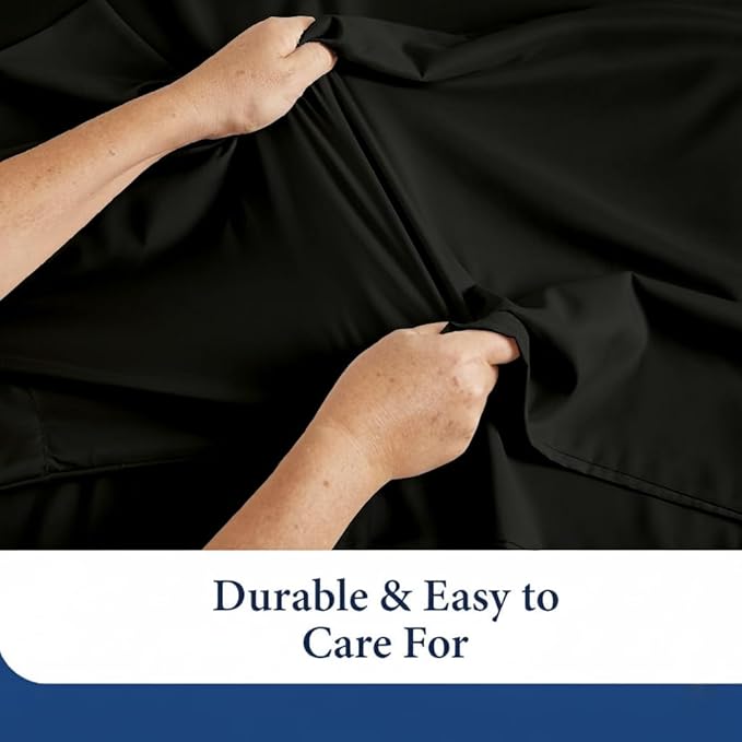 SKY BEDDINGS Queen Pillowcase Set of 2 - Soft Brushed Microfiber Pillow Cases with Envelope Clouser - Wrinkle-Free, Fade-Resistant Pillow Covers - 20 x 30 Inches, Black