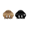 EVITA PERONI Small Hair Clips 2 Pcs Set, Mini Hair Clip for Hair, Little Tiny Claw Clips for Women Girls Half Updo (Caramel Brown, Elegant Black)