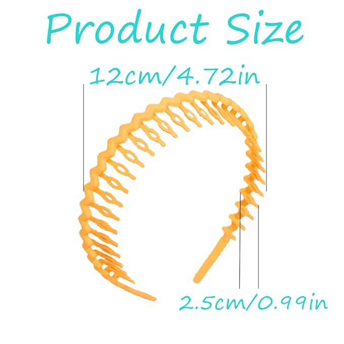 YWSHF 8 PCS Non Slip Headbands Zigzag Plastic Headband Shark Teeth Headbands Curly Hair Comb Bands Hoop Headband for Women Men