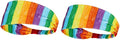 Rainbow Headband for Women Non Slip Elastic Sweat Hairbands Fashion Sports Hair Bands Soft Cloth Fabric Stretchy Headband for Running Workout Yoga