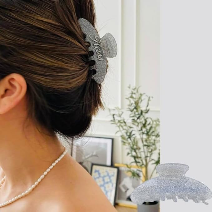 Personalized Name Hair Claw, Bridal Rhinestone Claw Clips (Black)