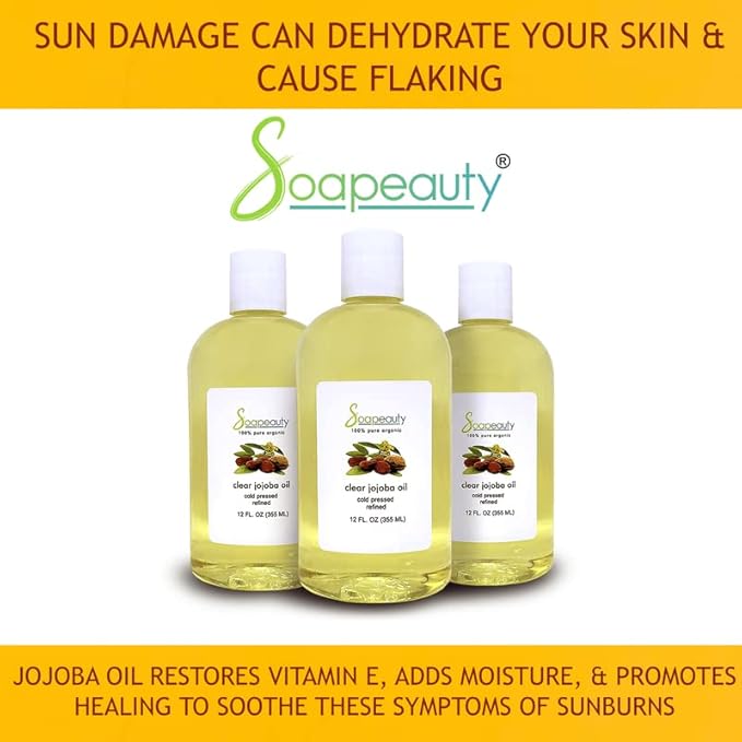 Soapeauty Clear Jojoba Oil | 100% Pure & Natural | Refined, Cold Pressed, Hexane Free | Moisturizing Oil for Skin, Face, Hair & Nails | 8 fl oz