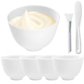 7Pcs Silicone Facial Mask Bowl DIY Face Mask Mixing Bowl for Home Salon Spa Face Skin Applicator Bowl, White