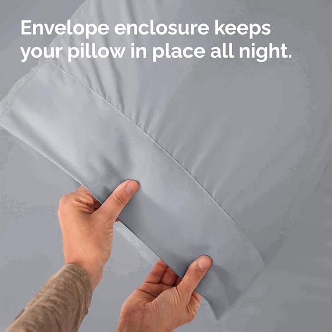 Standard Pillow Cases - 4 Pack - Super Soft Pillowcase Covers - Envelope Enclosure - Hotel Quality Pillow Protectors - Wrinkle Free, Fade & Stain Resistant - Machine Washable - 20" x 26" (Steel Blue)