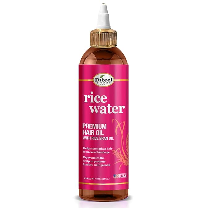 Difeel Rice Water Premium Hair Oil 8 oz. - Strengthening Rice Water Moisturizer for Hair