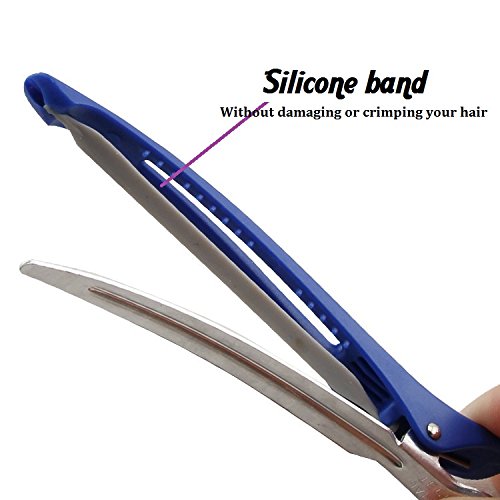6Pcs/set Pinup Plastic Duck Bill Hair Clips for Sectioning Hair - Professional Non Slip Silicone band Clips Salon DIY Accessories Hairpins Hairgrip for Women(Plastic & Metal Duckbill)