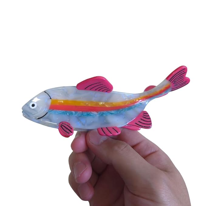 Novelty Rainbow Fish Hair Clips,Cellulose Acetate Hair Clips,Big Claw Clips for Girl,Hair Accessories