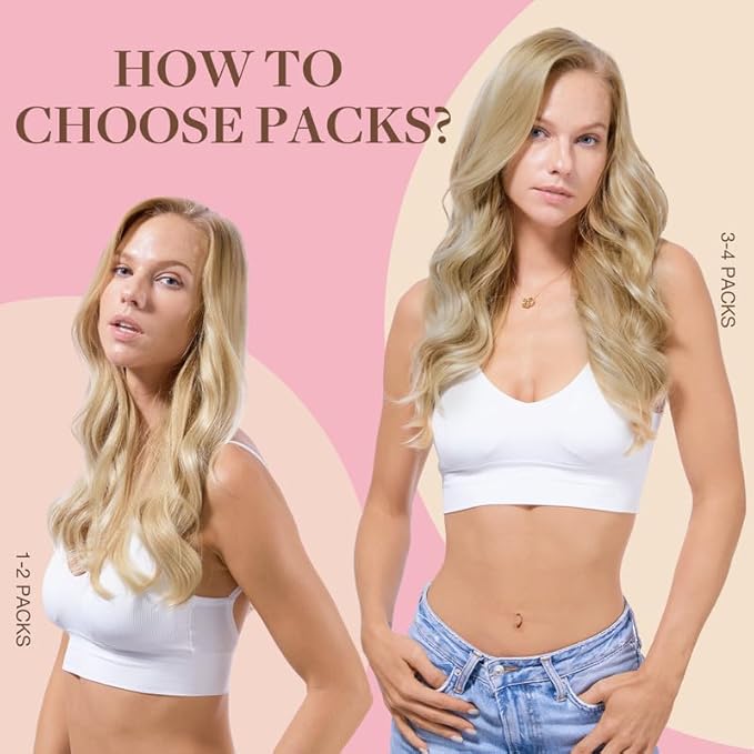 GOO GOO Tape in Hair Extensions Human Hair, 16/22 Light Blonde Highlighted Golden Blonde, 20inch 100g 40pcs, Skin Weft Seamless Invisible, Silky Straight with Thick Ends, Remy Human Hair