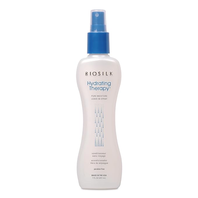 BioSilk Hydrating Therapy Pure Moisture Leave-In Spray, Replenishes Hair Moisture & Protects From Frizz, Sulfate, Paraben, & Cruelty-Free, 7 Oz