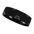 Love Heart Nurse Heartbeat Designed Black And White Headbands for Men & Women Sweat Headband Non Slip Sweatband for Running Cycling Yoga Basketball Workout