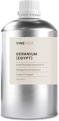 VINEVIDA Geranium (Egypt) Essential Oil - Gallon Geranium (Egypt) Oil Undiluted - Bulk Gallon Essential Oil for Soap Making Safe for Skin - DIY Candle Scents for Candlemaking Scents - 8 lbs