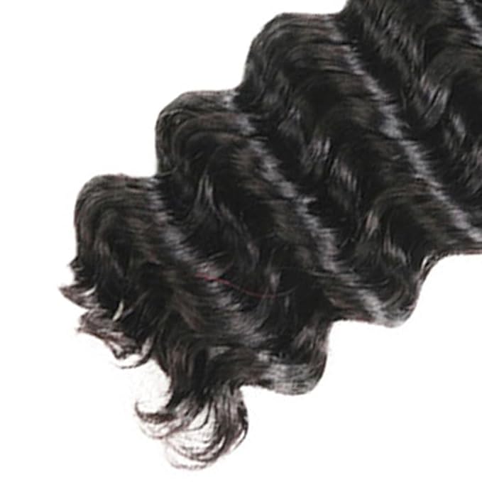 32 Inch Human Hair Bundles Natural Black Deep Wave Bundles Brazilian Virgin Remy Hair Extensions Niegmeag Double Weft Color 1B Deep Wave Bundle Hair Weave 100g