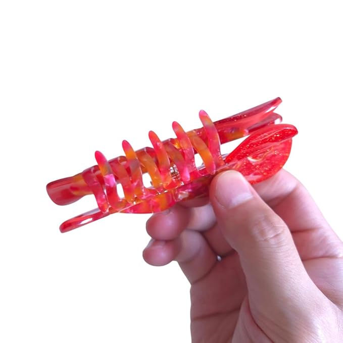 Cute Ocean Red Lobster Hair Clips,Novelty Acetate Lobster Claw Clip